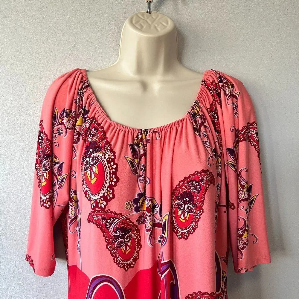 Tiana B. Colorful Midi Dress Size L